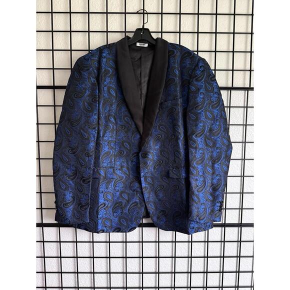 Men's Champagne  Shawl Lapel Two Toned Paisley Floral Blazer main image 1